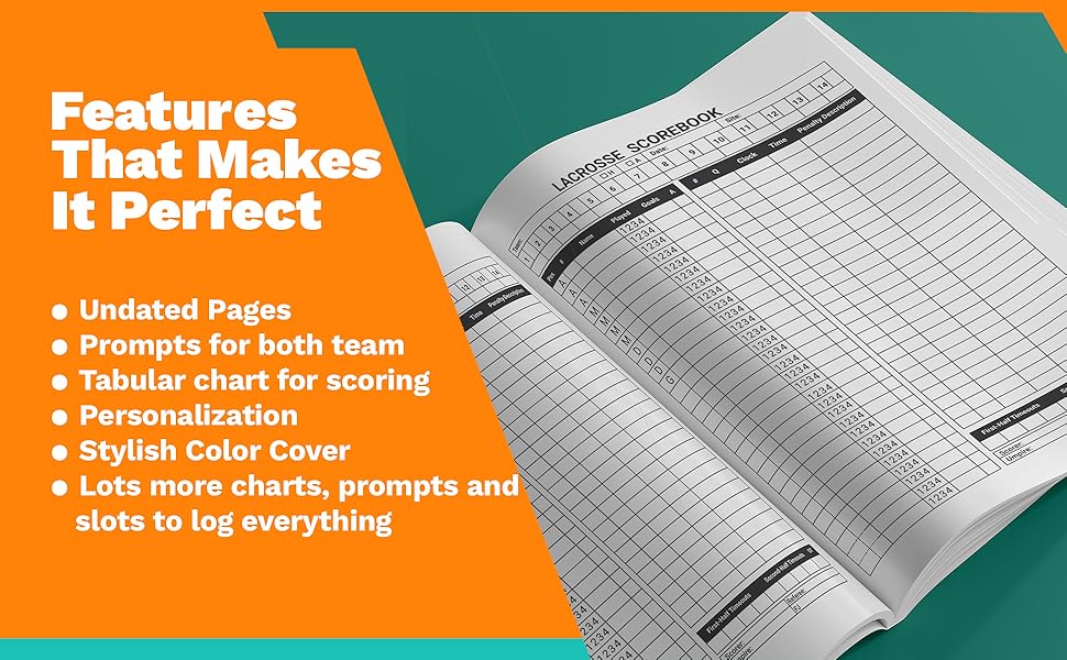 Lacrosse Score Record Sheet Carry Size Lacrosse Scorebook, Scorecards