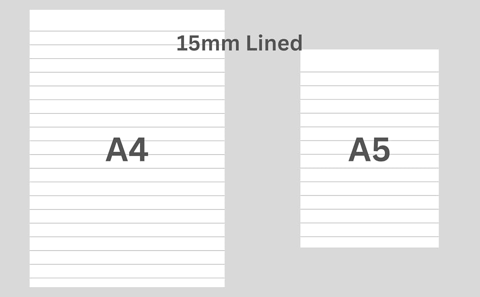 15mm Lined Exercise Book Wide Line Ruled Exercise Books for Kids A5