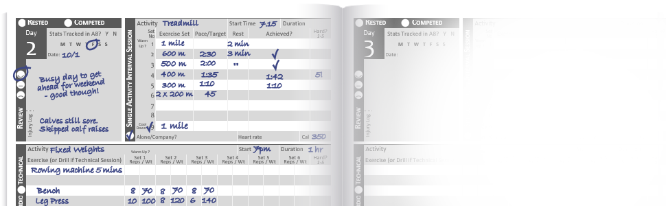 example fitness exercise planner journal diary