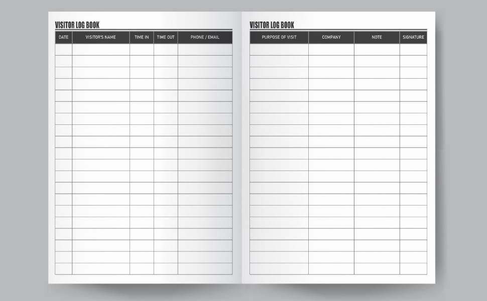 Visitor Log Book Sign In and Out Register for Guests Perfect for