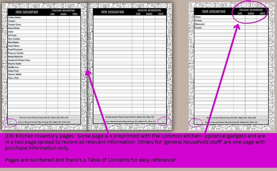 HOME INVENTORY LOG BOOK Simple to use sections for each room with space for floor plan and