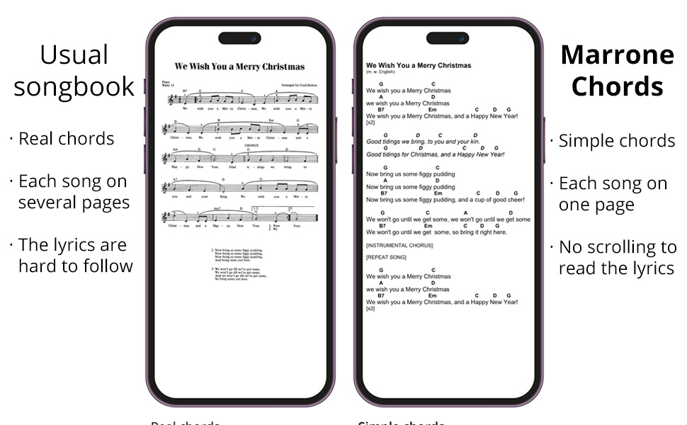 MOBILE FRIENDLY CHRISTMAS CAROLS SONGBOOK WITH EASY CHORDS : 49 MOBILE FRIENDLY CHRISTMAS CAROLS SONGBOOK WITH EASY CHORDS : 49