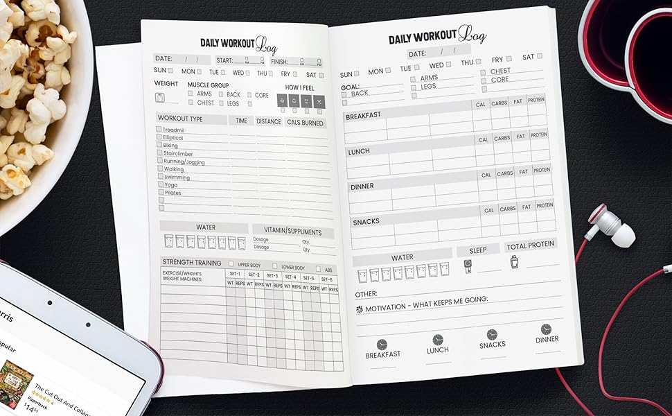 Workout Log Book for Men & Women to Track Gym & Home Workouts: Personal Home & Gym Training Diary