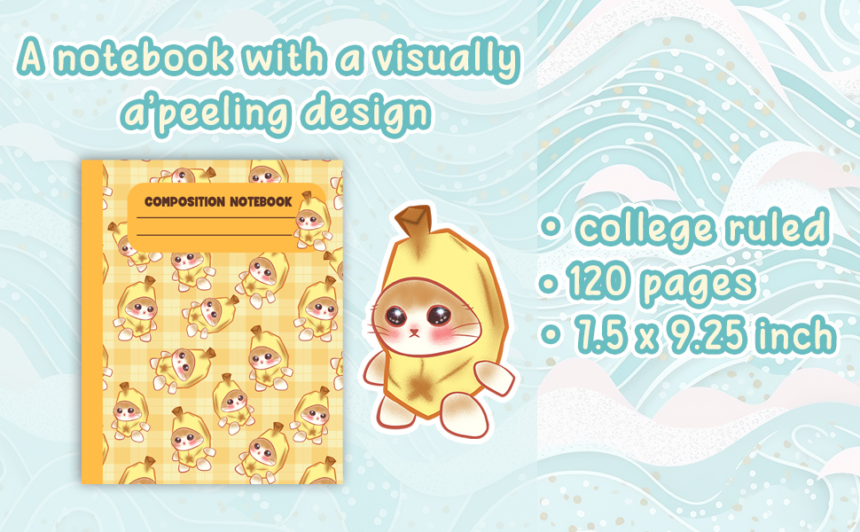 Banana Sad Cat Meme Pattern College Ruled 120 Pages Composition Notebooks