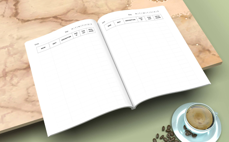 Multiple Employees Time Sheet Log Book Staff Daily Check in and Out