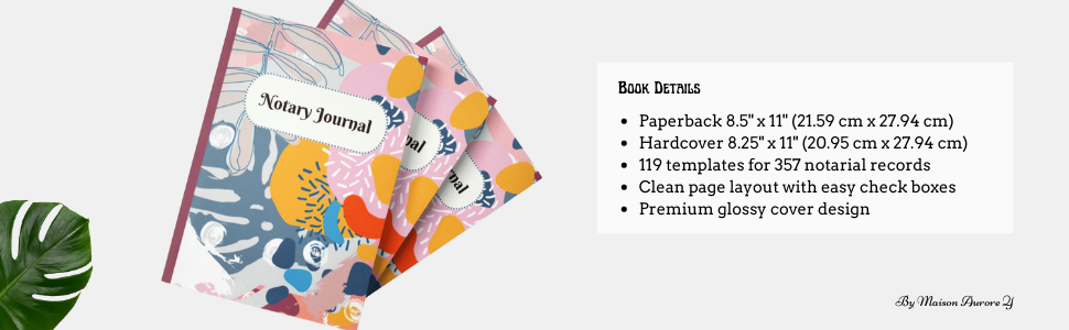 Notary Journal: Floral Cover Public Notary Journal Log Book with Notary Journal: Floral Cover Public Notary Journal Log Book with