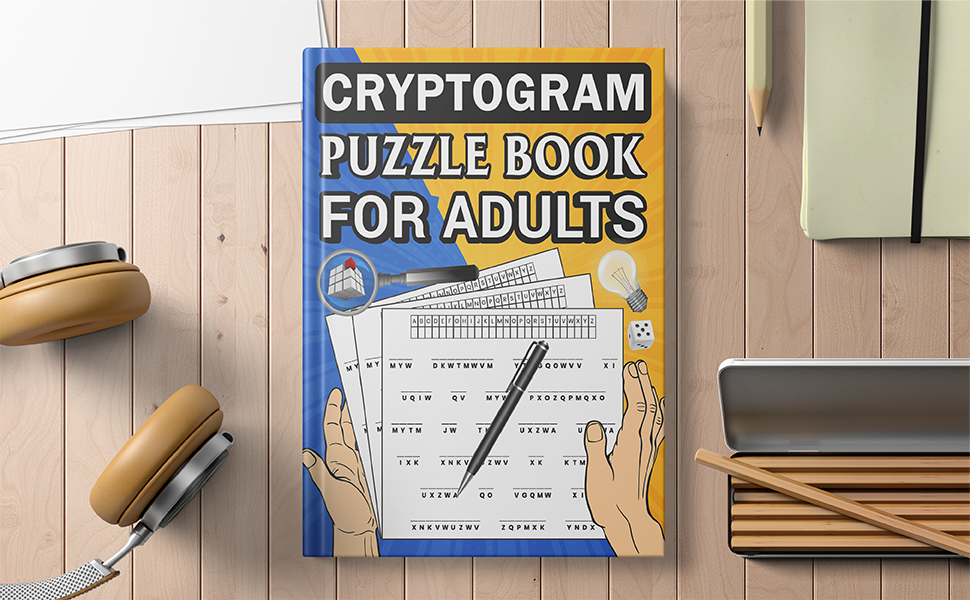 Cryptogram puzzle book for adults A Brain Teasers Positive Crypto quotes book to Improve Memory