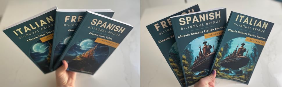 Hand holding all three books