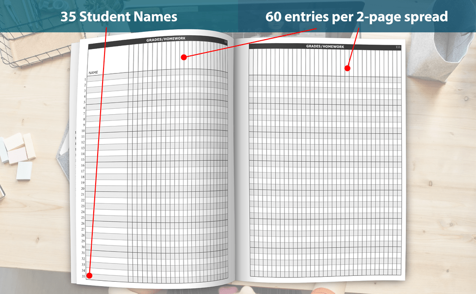 Teacher Planner & Gradebook Simple Lesson Planner with Monthly