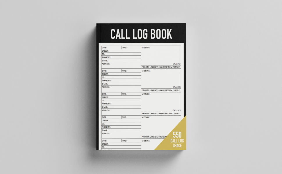 Call Log Book Phone Log Book Voice Mail Log Book Voice