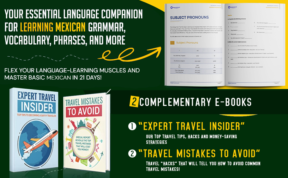 Learn Mexican Spanish Grammar Workbook for Adult Beginners Speak