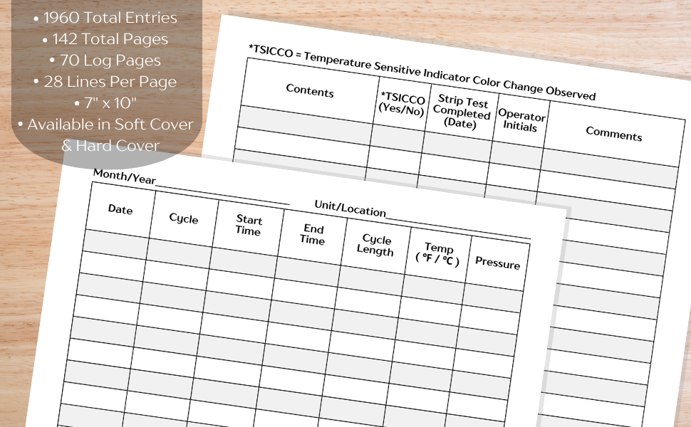 Autoclave Log Book Sterilization Operator Record Book For