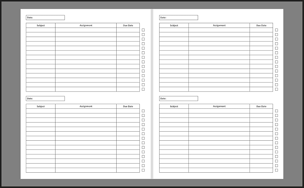 Assignment Tracker Daily Assignment Notebook for Students