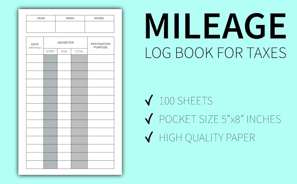 Mileage Log Book for Taxes Vehicle Mileage Log Book To Track Daily