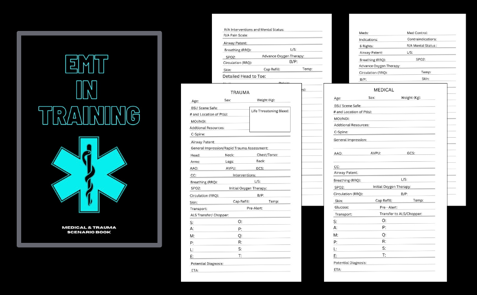 emt-in-training-medical-and-trauma-scenario-notebook-light-blue-5x8-50-medical-and-50-trauma-scenario-templates-good-to-use-during-emt-school-scenario-practice-medic-maddy-the-amazon-com-books for Free Printable Emt Practice Test EMT in Training - Medical and Trauma Scenario Notebook - Light Blue: 5x8, 50 Medical and 50 Trauma Scenario Templates, Good to Use During EMT School Scenario Practice: Medic, Maddy the: Amazon.com: Books for Free Printable Emt Practice Test