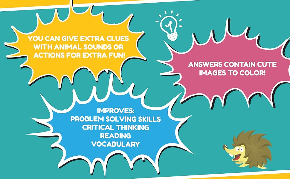 Fun Riddles for 6 Year Old Kids What Am I? Cute Brain Teasers with Clues, Riddle Book for Boys