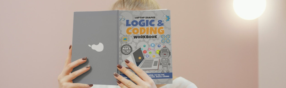 Laptop Shaped Logic & Coding Workbook: STEM for Kids Ages 6-10, Coding ...