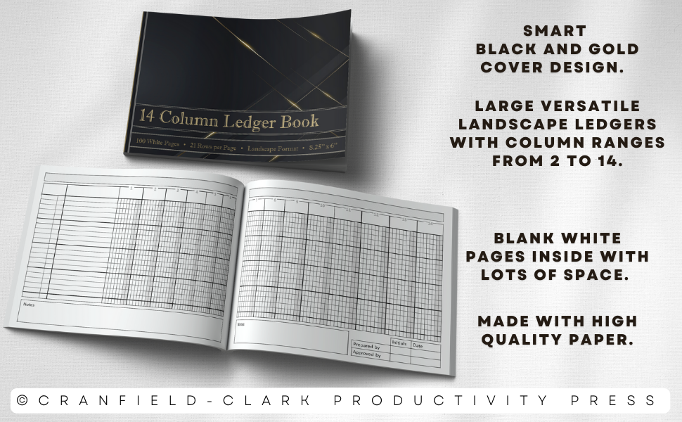 14 Column Ledger Book Blank Columnar Accounting Pad for