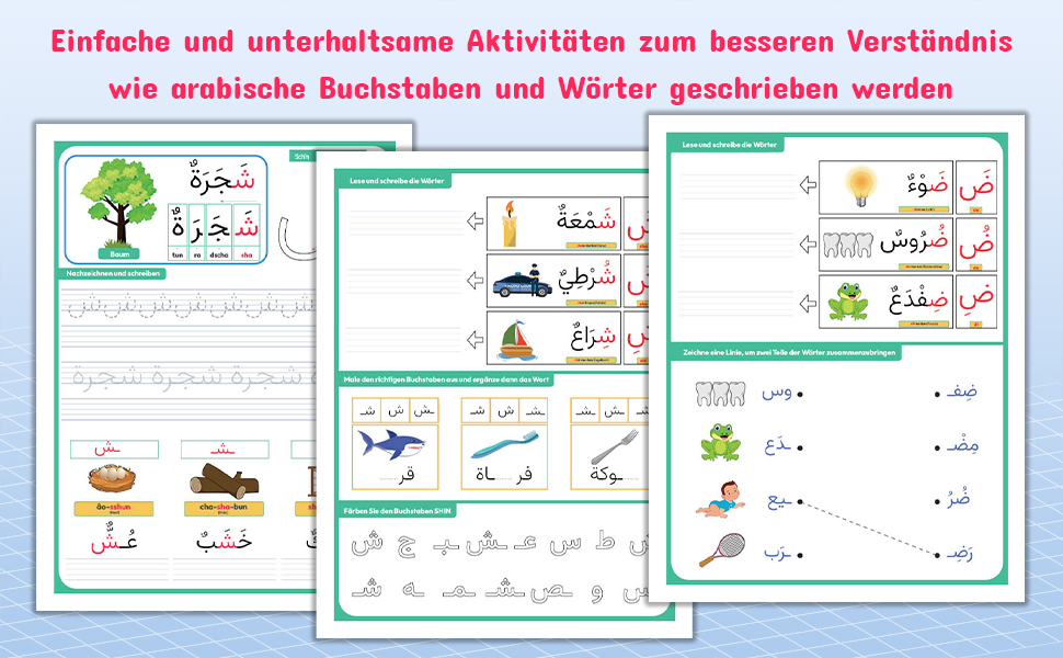 Arabisch Lernen Übungsbuch für Kinder Das Arabische Buchstaben lernen Perfektes Übungsbuch