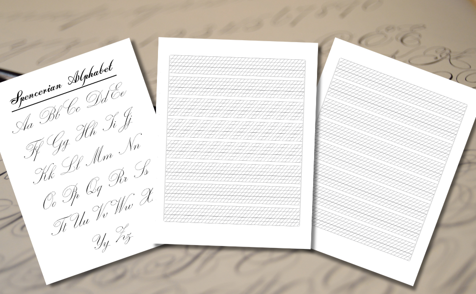 Spencerian Practice Notebook: Perfect Cursive and Hand Lettering Style ...