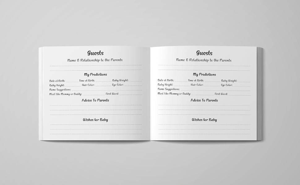 Baby Shower Memory Book Keepsake Memory Book for Baby Girl or Boy with