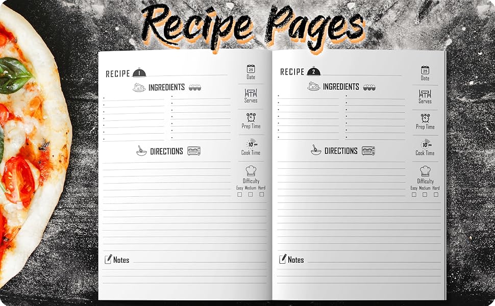 Recipe Book To Write In Your Own Recipes Blank Cookbook, Write In Recipe Books, 100 Pages Of