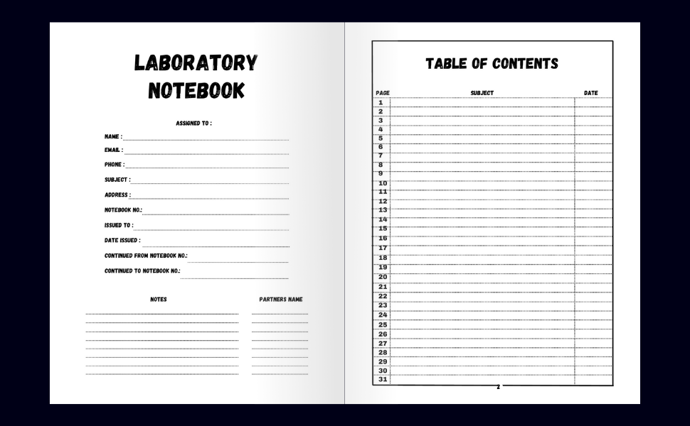 Amazon.com: Lab Notebook for Molecular Biology : Laboratory Notebook ...
