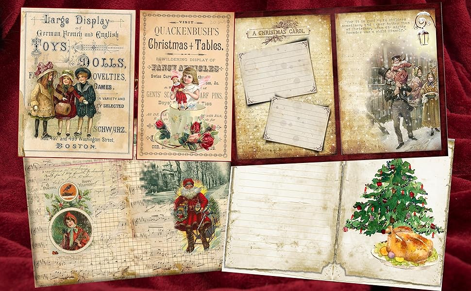 Christmas Vintage Ephemera Ephemera... by Art Print, Prairie
