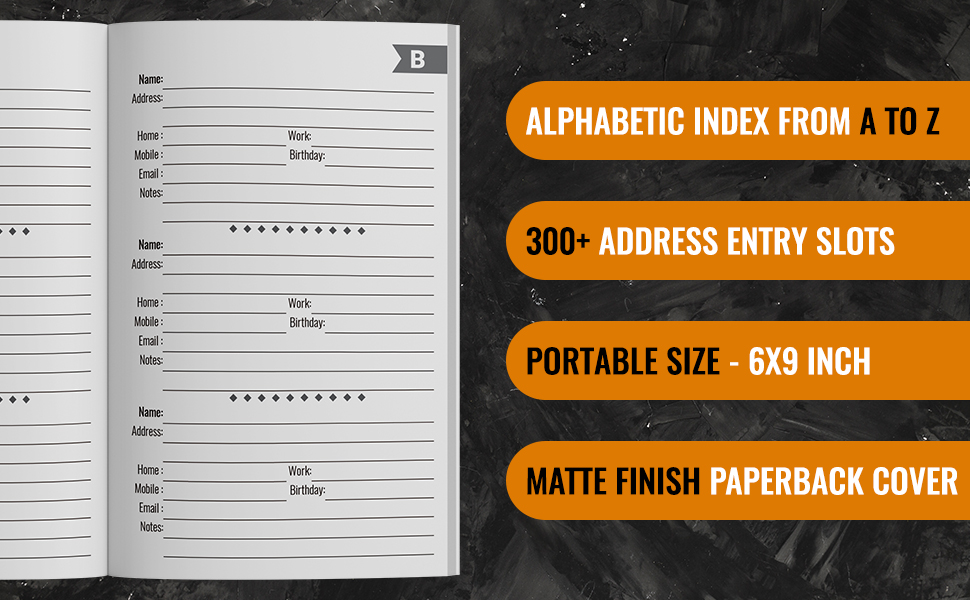 Address Book Small Personal Address Book with Alphabetical Index