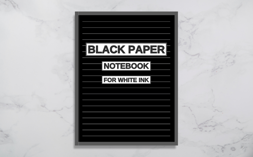 Black Paper Notebook for White Ink Lined Black Page Journal for Gold