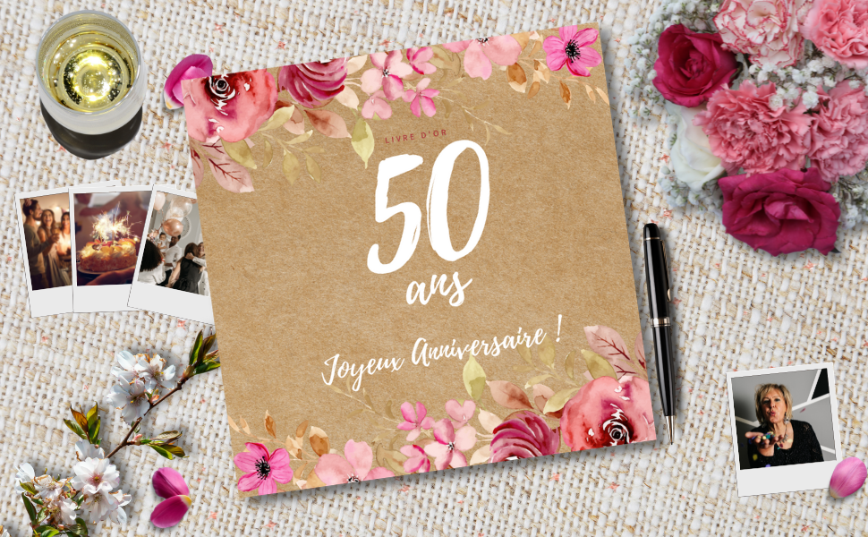 Exemple Page De Garde Livre D'or Anniversaire 60 Ans Livre d'Or 50 ans Joyeux Anniversaire: Cahier souvenir anniversaire