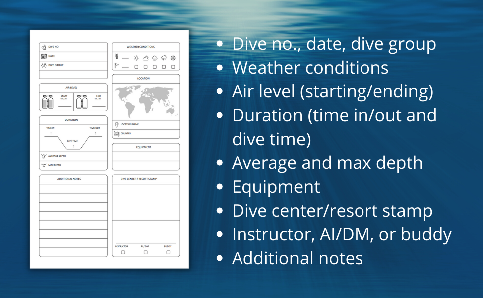 Scuba Diving Journal Diving Log Book for Beginners or Experienced