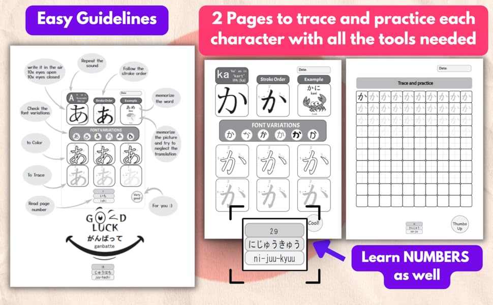 Learning Japanese for Beginners Hiragana Characters Writing Practice