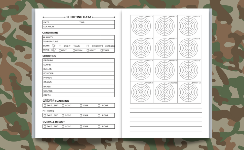 Shooting Log Book Journal To Record Your Target & Training, Shooting Data & Equipment Range