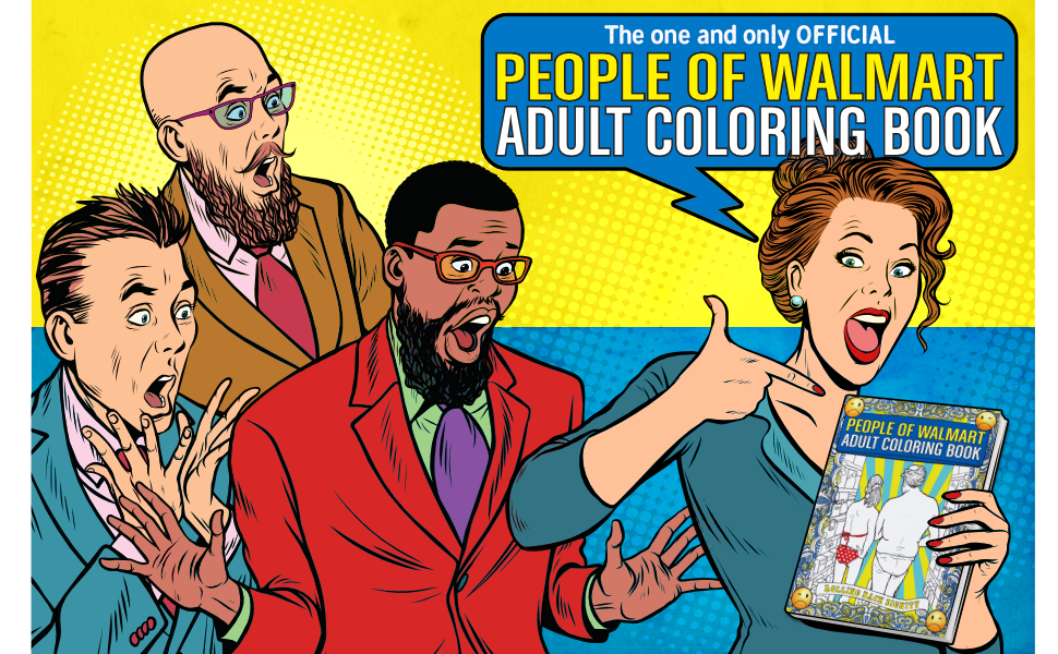 woman holding book with shocked people