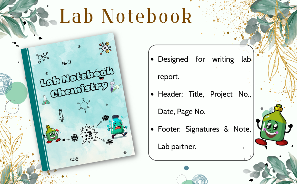 Lab Notebook Chemistry Laboratory Notebook for Student and College