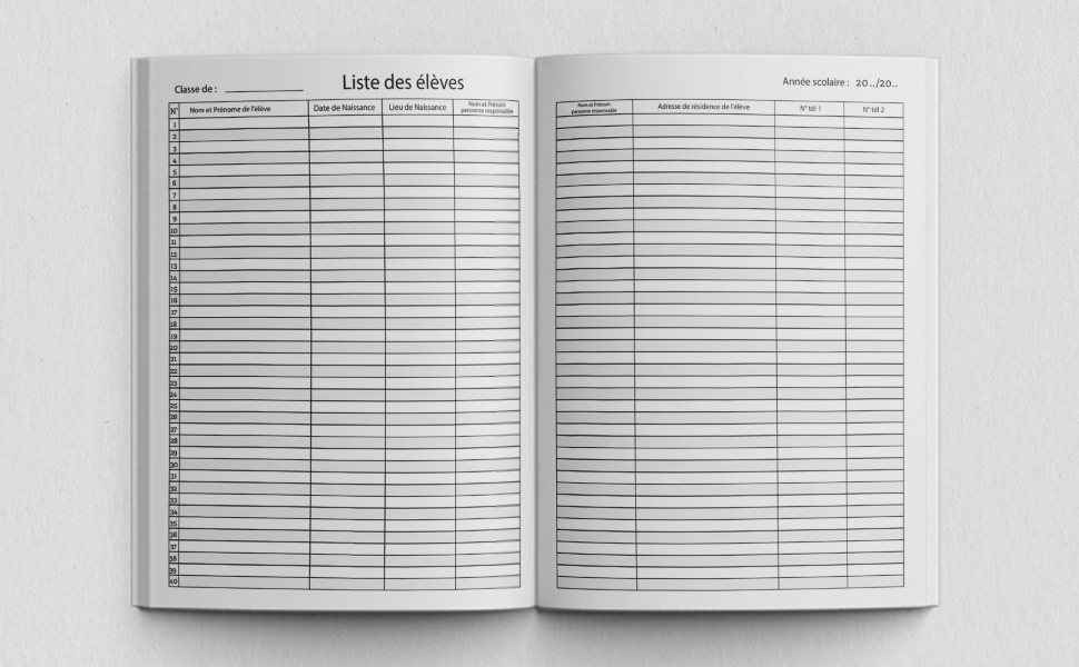 Page De Garde Registre D'appel Amazon.fr - Cahier d'Appel Enseignant: Organisez et suivez efficacement