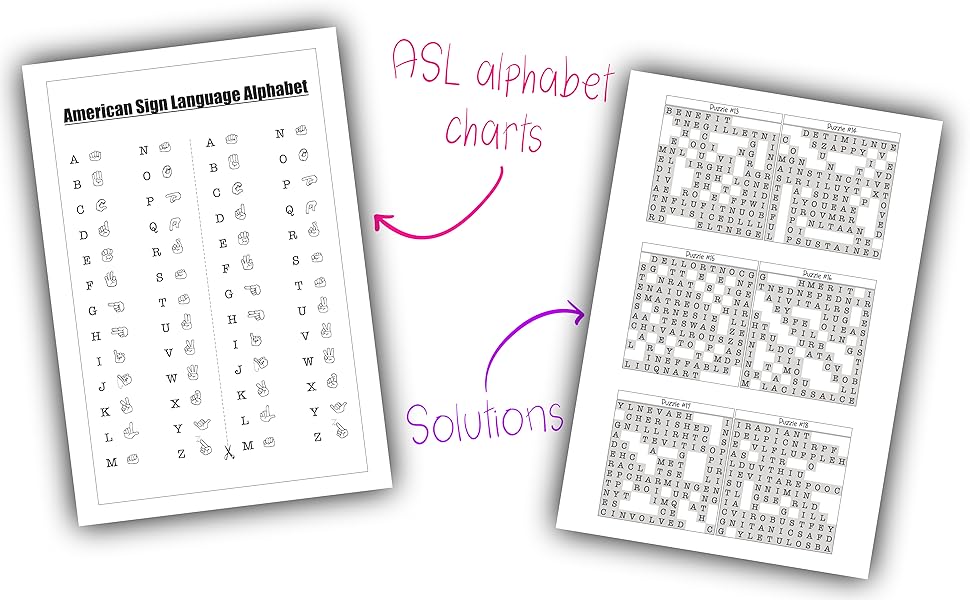 ASL Inspirational Word Search - Positive Vibes American Sign Language ...