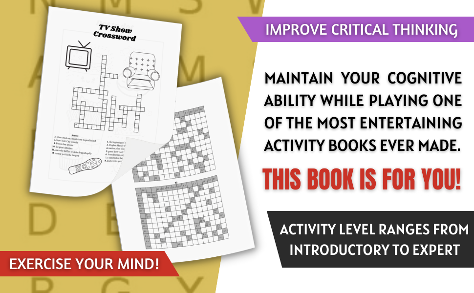 Adult Activity Book Fun and Stimulating Variety Puzzle Games