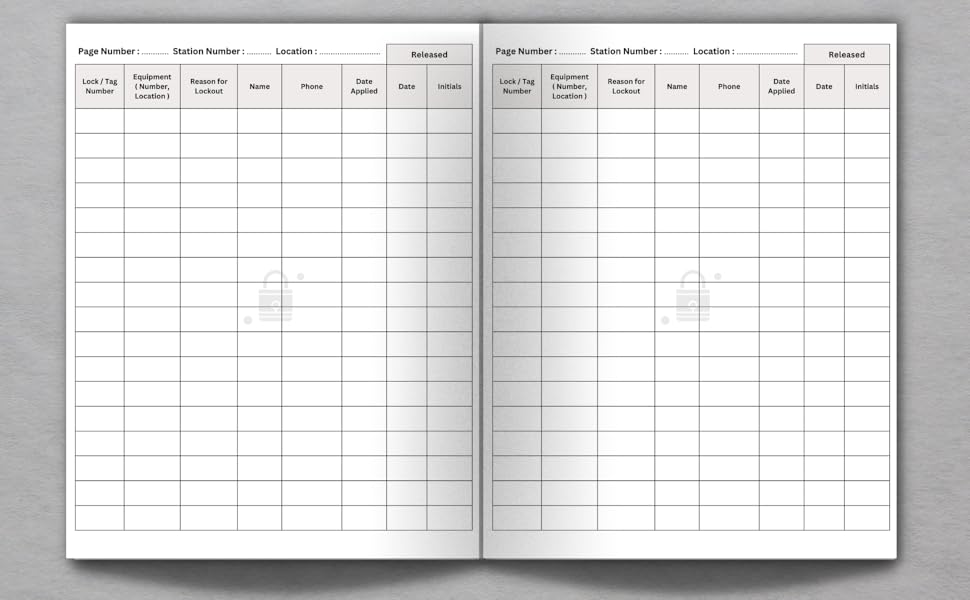 Lockout Tagout Log book: Record Keeping Sheets for Ensuring Workplace ...