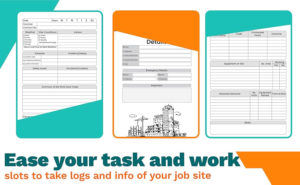 Construction Superintendent Daily Log Book Jobsite And Project