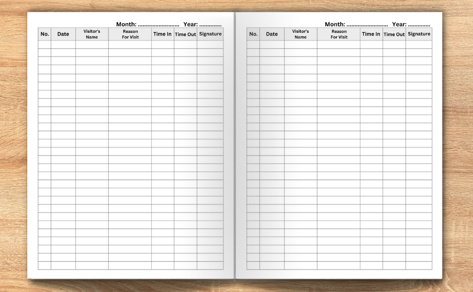 Visitor Log Book 160 Pages Large Size 8.5" x 11