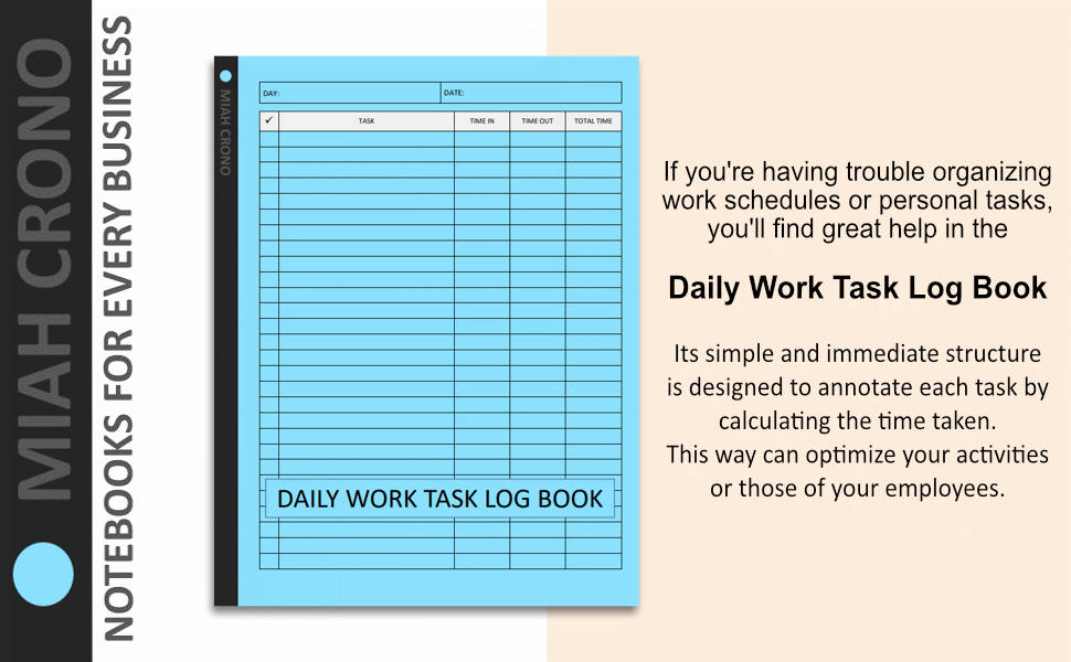 Daily Work Task Log Book Time Management Tracker to Better