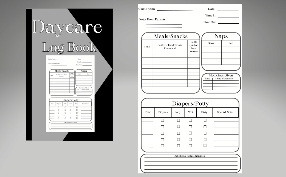 Daycare Log Book Daily Tracking To Report Feed Diapers Potty Sleep And