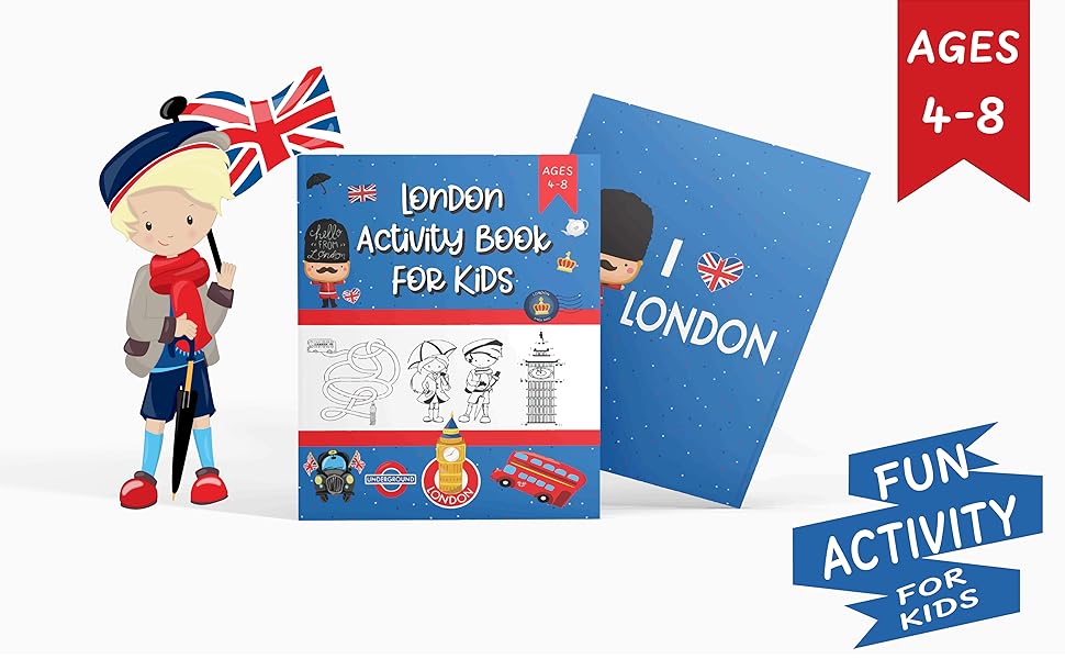 London Activity Book For Kids Incudes Mazes, Dot To Dot, Word Searches
