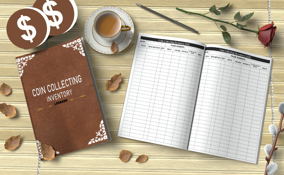 Coin Collecting Inventory Logbook 120 Pages Coin Recording