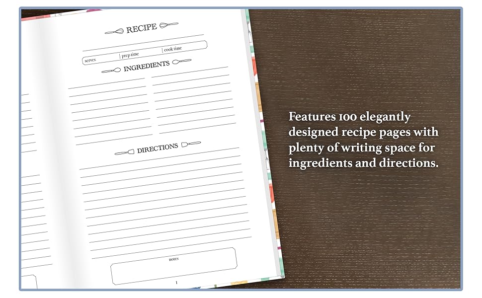 Blank Recipe Book to Write In Your Own Recipes Hardcover Family Cookbook Custom