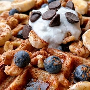 vegan waffle with blueberries