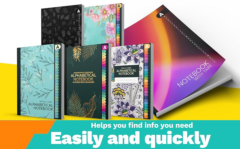 Alphabetical Notebook: Notebook With Alphabet Tabs, Organizer Journal with A-Z Index Tabs diary