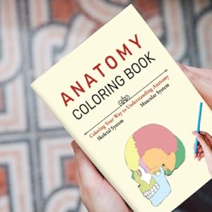 Anatomy coloring book on hand